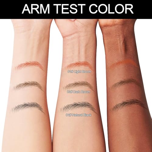 Microblading Eyebrow Pen,Waterproof Eyebrow Pencil With Micro 4-Fork Tip,Long Lasting Eye Brow Pen & Clear Brow Gel Set,Eye Makeup Pencil for Women,Dark Brown