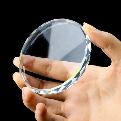 2 piece eyelash adhesive grafting tray, crystal jade cushion holder, eyelash extension makeup tool, transparent glass nail color palette, suitable for salon home use (round glass)