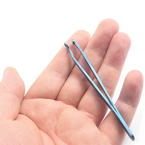 Nose Hair Tweezers Nose Hair Trimming Tweezers Stainless Steel Round Head Tweezers Eyebrow Clippers Trimmer Water Resistant for Men Women Sideburns, Brow, Body, Noses (Blue)