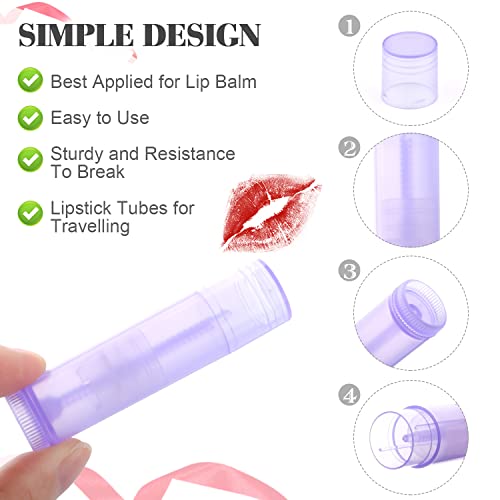 50 Pcs 5.5g Twist-up Lip Balm Tubes,Empty Plastic Lip Gloss Balm Containers Rotatable Deodorant Containers for DIY Homemade Lipsticks, Chapsticks and Homemade Solid Perfume,Purple