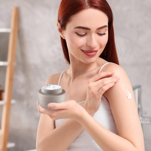 6 Pcs 8oz/250g Empty Plastic Jar Wide Mouth Cosmetic Container With Lids Refillable Travel Storage Container For Lotion Cream Body Butter Powder Ointments Samples Beauty Products etc (Grey)