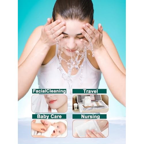 Face Towels,Facial Towels,100Ct Disposable Face Towel,10"x12"Face Cloths,Makeup Remover Face Towelettes Disposable,Disposable Face Cloths for Sensitive Skin,Biodegradable Dry Wipes