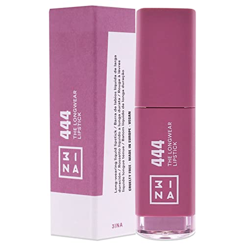 3INA The Longwear Lipstick - Matte Lipstick for Women - Moisturizing with 12-Hour Long Wear - Transfer-Proof and Highly Pigmented - 444-0.23 oz