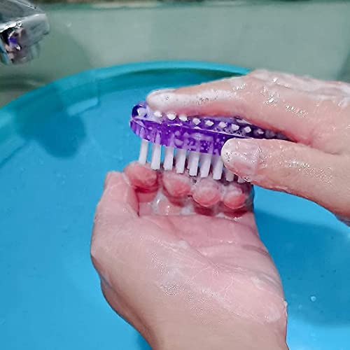 Nail Scrub Brush Handle Grip Foot Brush Fingernail Brush Soft Stiff Bristles Scrubber Nails Toes Cleaning Brush for Men Women Kids,8 PCS