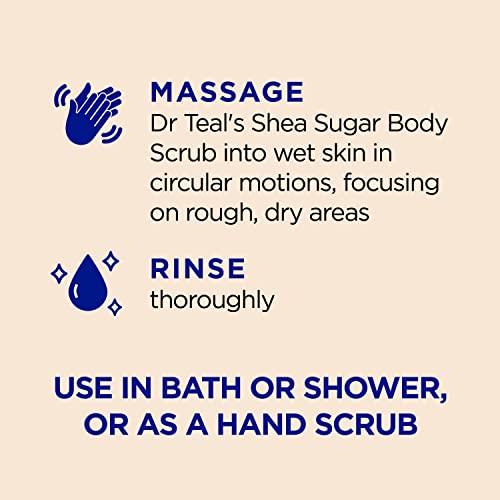 Dr Teal's Shea Sugar Body Scrub, Citrus with Essential Oils & Vitamin C, 19 oz
