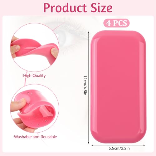 4PCS Silicone Lash Pads Reusable False Eyelash Holder Pallet for Eyelash Extensions Loose Lash Sticky Washable Grafting Gasket Pallet Tools for Women and Lash Extension Supplies Tools