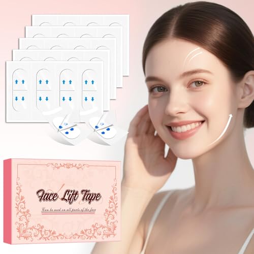 Face Lift Tape, 200PCS Face Tape, Face Lift Tape Invisible, Face Tape Lifting Invisible 8 Hours of Sustained, Perfect Facial Contouring, Visually Create A More Defined Jawline and Cheekbones