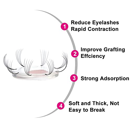 Luckycivia 12 Pcs Silicone Lash Pad Grafted False Easy Fan Lash Pad, Eyelash Silicone Holder Pad, Eyelash Supplies for Beginners Make Fans Blooming Easy Volume Lashes Pallet Tools
