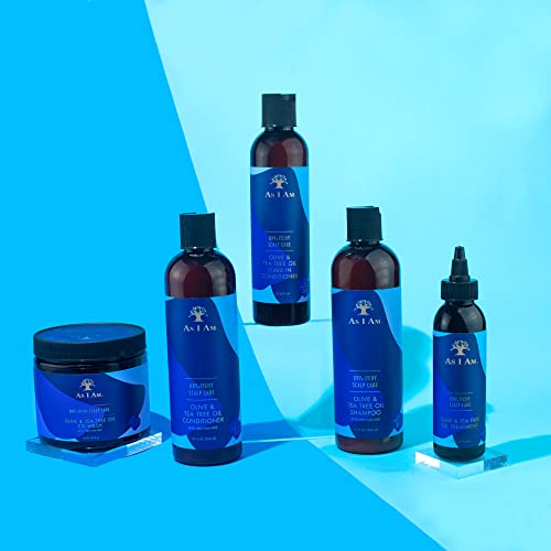 As I Am Dry & Itchy Scalp Care Shampoo - 12 ounce - Fights Dandruff and Seborrheic Dermatitis - Enriched with Zinc Pyrithione, Olive Oil, and Tea Tree Oil