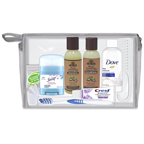 Convenience Kits International Women¡¯s Deluxe 10 PC Kit Featuring: OKAY Black Jamaican Castor Oil Hair, Body, Oral Care, Travel-Size Travel Essentials