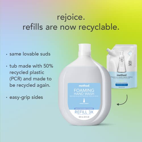 Method Foaming Hand Soap, Refill, Waterfall, 28 oz (Packaging May Vary) (Pack of 2)