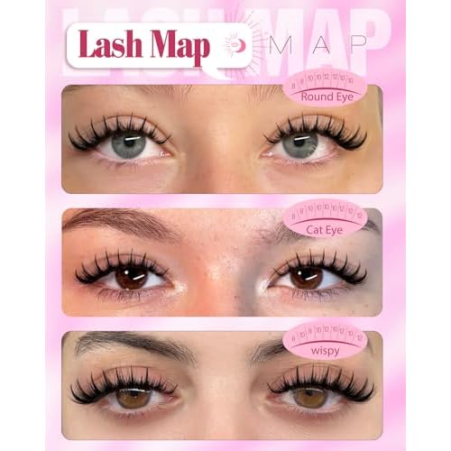 Manga Lash Clusters Kit 8-12MM Anime Cluster Eyelash Extensions Kit Natural Fairy Eyelash Clusters CC Curve 180Pcs Spiky Wispy Cluster Lashes with Lash Glue