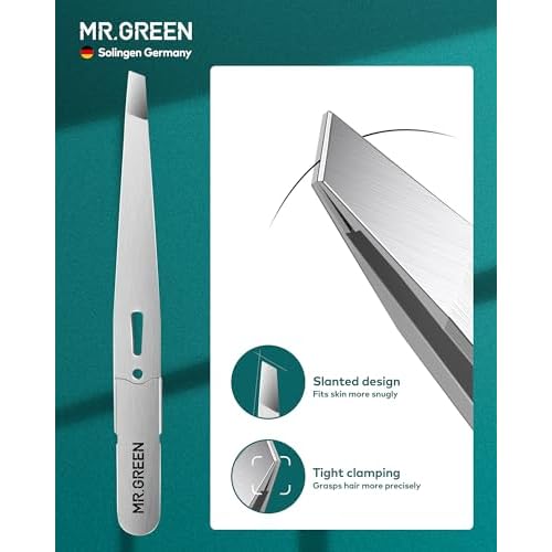 MR.GREEN Tweezers For Women Facial Hair, Professional Precision Eyebrow Tweezers for Women and Men,