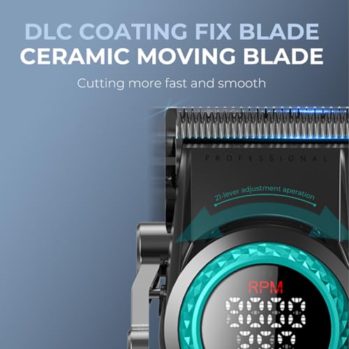 VGR 001 Clipper DLC Carbon Steel Blade Replacement, Professional Precision Ceramic Moving Clipper Blades with 2 Pairs Screws, Model Clipper with Coating Fix Blade Set