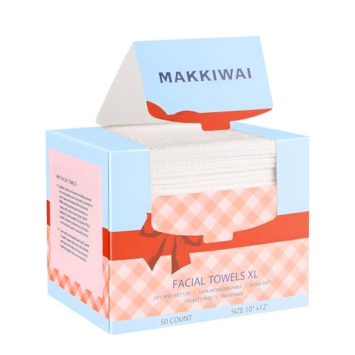 Face Towels Skin Club,1 Pack 100 Ct makeup remover wipes, 10"¡¿12" Disposable eyelid wipes XL, Ultra Soft Makeup Remover Dry Wipes, Facial Towel