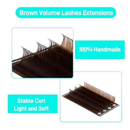 VAVALASH Colored Lash Extensions Dark Brown Eyelash Extensions 0.03 0.05 0.07 Volume Lash Extension 8-15mm Mixed Lashes C D Curl Premium color Lashes Extension(Dark Brown-0.05-D-8-15mm)