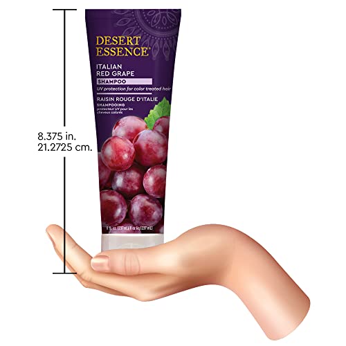 Desert Essence Italian Red Grape Shampoo & Conditioner Bundle - 8 Fl oz - Color-Protective Shampoo formulated with Resveratrol, Organic Grape Seed aAntioxidant Rich, Organic Sea Kelp Nettle Extracts,