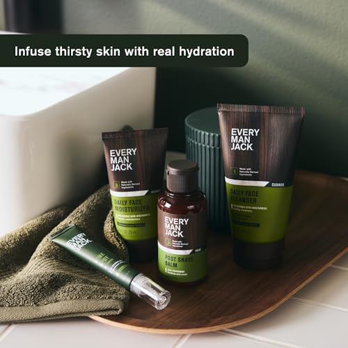 Every Man Jack Daily Face Lotion for Men - Deeply Moisturize and Revive Dry, Tired Skin with Hyaluronic Acid, Aloe Vera and Niacinamide - 2.5 oz Men¡¯s Face Lotion (2 Pack)