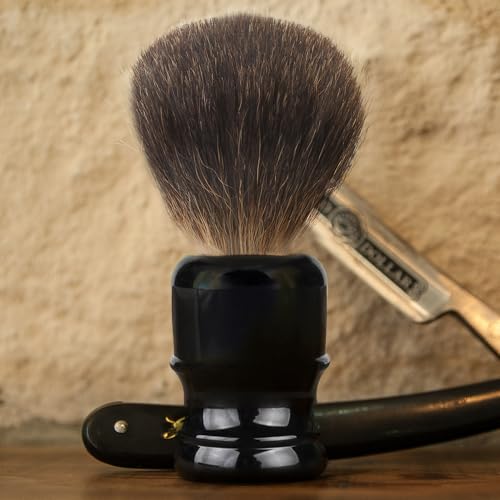 Shaving Brush for Men, 100% Pure Badger Shaving Brushes with Black Resin Handle