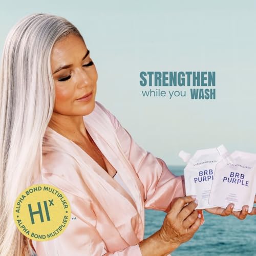 The Beachwaver Co. BRB Blonde Purple Shampoo - Full Size (12 Oz) | Anti-Brass Toning Conditioner w/HiX Vegan Bond Multipliers | Moisturizing, Sulfate-Free Formula for Blonde & Grey Hair