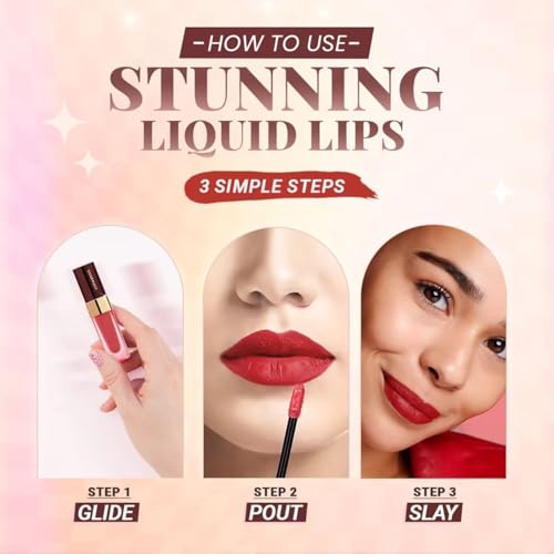CHARMACY Lip Gloss Lasting Waterproof Velvet Moisturizing Liquid Lipstick Professional Non-stick Cup Lip Glaze Makeup #08