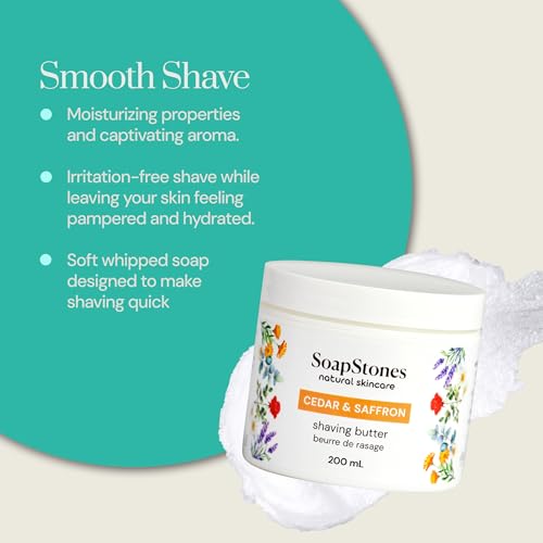 Soapstones Shaving Butter in Cedar and Saffron
