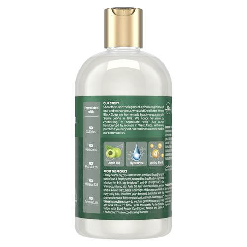 Shea Moisture Bond Repair Shampoo Amla Oil Deeply Cleanses And Removes Build Up To Repair Hair Bonds With Hydroplex Technology And Amla Oil With Restorative HydroPlex Infusion 13 Fl Oz
