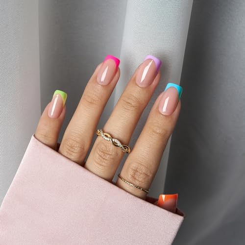 btartboxnails XCOATTIPS French Short Square Nails French Protecting DUO