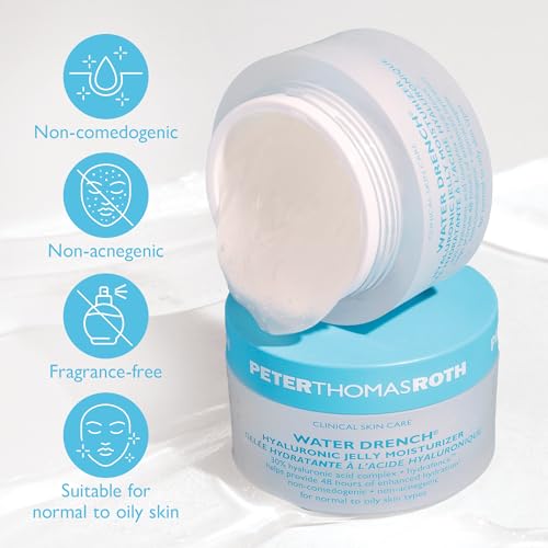 Peter Thomas Roth | Water Drench¢ç Hyaluronic Jelly Refillable Moisturizer | Hyaluronic Acid Cloud Cream, For Normal to Oily Skin, Fragrance-Free, Non-Comedogenic, Acne-Safe Moisturizer