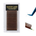 Eyelash Extensions, Mink Lash, Volume & Classic Lashes for Professionals, J/B/C/CC/D/L/M Curl, 4-15mm Length, Soft Korean PBT Fiber, 16 Rows Lash Tray (Dark brown-CC-0.05-8-15mm)