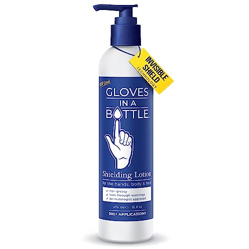 Gloves In A Bottle Working Hands Cream ? Hypoallergenic Moisturizing Lotion for Severely Cracked Hands ? Protective Hand Treatment for Workers, Nurses & More ? 16 oz with Pump