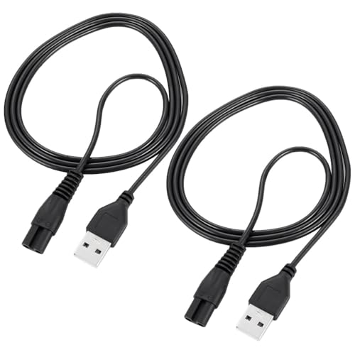 2pcs Razor Power Cord Charging Cable for Electric Shavers and Hair Removers Durable Wrapped with High Conductivity Shaver Accessory