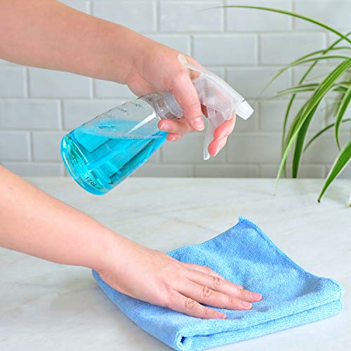 Youngever 6 Pack Empty Plastic Spray Bottles, Spray Bottles for Hair and Cleaning Solutions (12 Ounce)