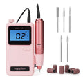 Electric Nail Drill - 50,000 RPM, Rechargeable, LED Display, Cordless Nail File Kit for Manicure, Pedicure, Acrylics & Gel Polish, Home & Salon Use-Pink