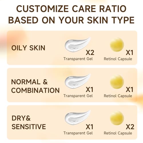 Deep Retinol Collagen Capsule Cream - Retinol Cream for Face Anti Aging Day and Night Golden Capsule Face Moisturizer with Hyaluronic Acid for All Skin, Firming, Wrinkles