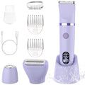 3-in-1 Electric Razor IPX7 Waterproof Bikini Trimmer Wet & Dry Use Painless Personal Trimmer Groomer for Ladies Face Body Legs Bikini Public Hairs Electric Lady Shaver with Replaceable Heads