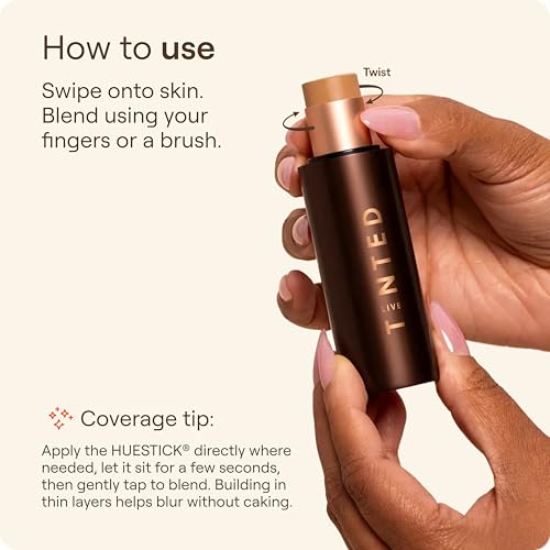 Live Tinted HUESTICK Complexion Stick - Medium-to-Full Buildable Coverage - Soft Matte Finish - Multitasking Makeup Stick - Lightweight, Creamy Formula - Shade 17