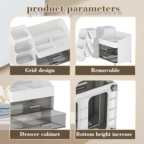 Makeup Organizer And Storage White Large 3 Clear Makeup Drawer Organizer,Skincare Organizers Countertop For Vanity Bedroom Tiered Makeup Box Organizer-Beauty Countertop Organization For Makeup