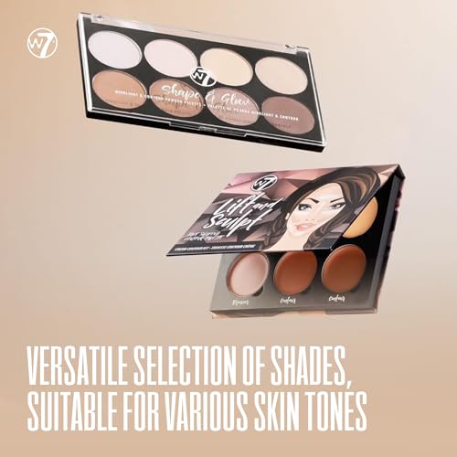 W7 Lift & Sculpt, Shape & Glow Set - 2 Full-Size Face Palettes - Cream Contour & Powder Duo Set