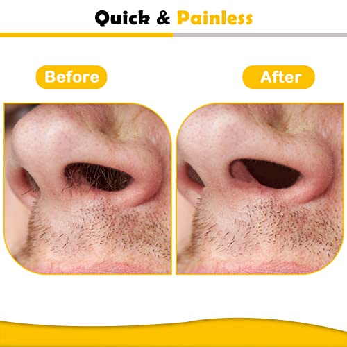 120g Wax Nose Wax Kit, Nose Hair Wax Kit with 40 Applicators, Quick & Painless Nose Waxing Kit for Men and Women, Nose Hair Remover Kits Used 20 Times Usage