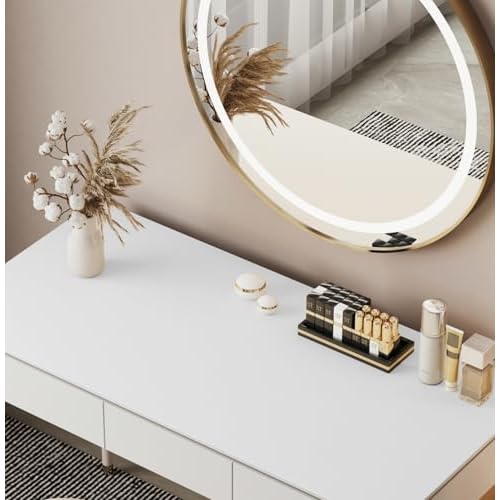39.37"" * 15.7"" Large makeup Mat for Vanity Top Protector,Cover Work Table Waterproof, Non-Slip Pad for makeup vanity. (white)