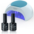 SUNUV 48W UV Light for Nails, 15ml Top and Base Coat Gel Polish Set Home and Salon Use SUN2C Blue