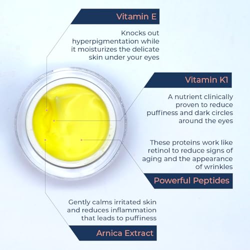 SRILabs Rapid Repair Eye Cream - Helps Tighten, Lift and Brighten Eyes - Hyaluronic Acid for Deep Hydration and Plumping - Antioxidant Defense to reduce darkness and discoloration
