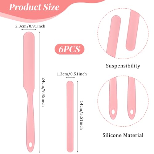 6 Pcs Silicone Wax Applicator Non-stick Waxing Applicator Hair Removal Sticks Applicators Spatula Beauty Cosmetics Waxing Applicators Reusable Hard Wax Scraper for Home Salon Body Use