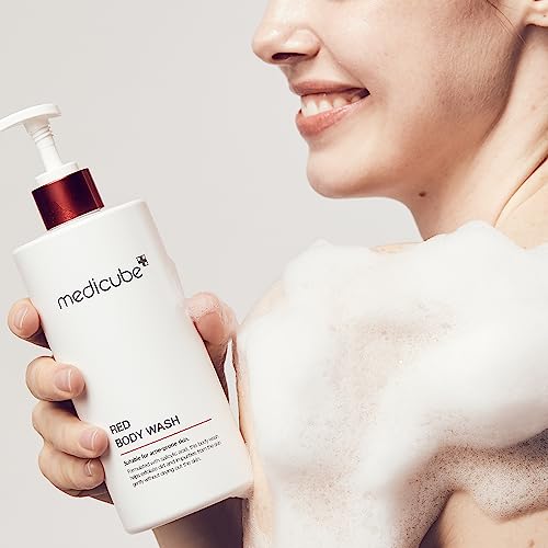 medicube Red Body Wash 14.10 Fl.oz I Low pH and Hydrating Cleanser with Salicylic Acid, Lactic Acid, Niacinamide and Hyaluronic Acid Suitable for Bacne Treatment | Korean Skin Care