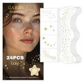 Glitter Freckles, 24PCS Glitter Freckles Face Tattoo, Sparkle Freckles for Women, Waterproof Gold Temporary Face Tattoos Glitter Glow Up Patches Makeup Patches Mardi Gras Festival (Gold)