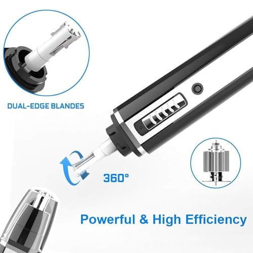 Nose Hair Trimmer for Women and Men, 4-in-1 Facial Hair Removal Trimmer Professional Eyebrow & Facial Hair Trimmer, Rechargeable Portble Waterproof Face Shaver Razor for Nose Ear Eyebrow Set