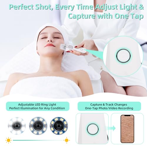 At-Home Skin & Scalp Analyzer - 2MP 1000X Wireless HD Microscope to Inspect Pores, Wrinkles & Hair Follicles, Connect to Your Phone or PC, Personal Beauty Magnifier for Home & Salon Use