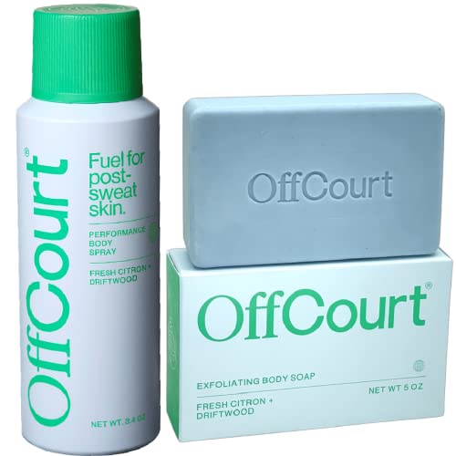 OffCourt - Performance Body Spray and Exfoliating Soap in Fresh Citron + Driftwood Scent