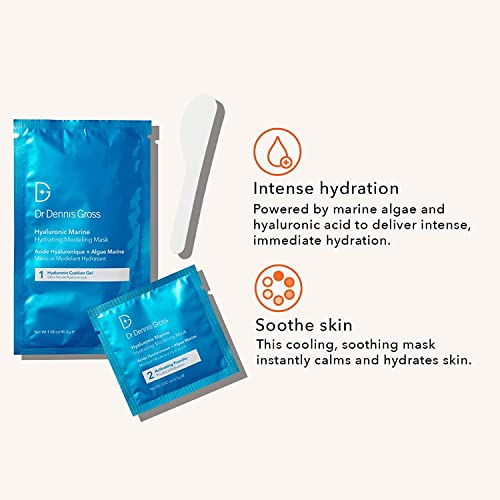Dr Dennis Gross Hyaluronic Marine Modeling Mask: for Dehydrated Skin, Dull Complexion & Fine Lines and Wrinkles, 4 Treatments